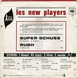 [Pochette de Super schuss (Les NEW PLAYERS) - verso]