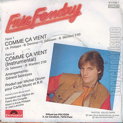 [Pochette de Comme a vient (ric FENDRY) - verso]