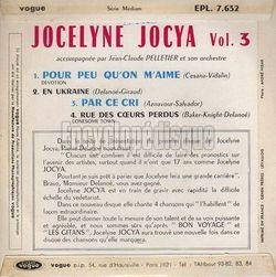 [Pochette de Pour peu qu’on m’aime - Vol. 3 (Jocelyne JOCYA) - verso]