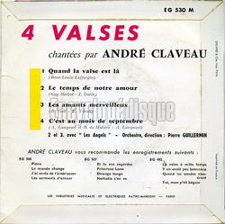 [Pochette de Quand la valse est l (Andr CLAVEAU) - verso]