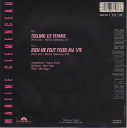 [Pochette de Feeling de femme (Martine CLMENCEAU) - verso]