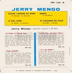 [Pochette de En vacances en Italie (Jerry MENGO) - verso]