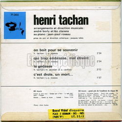 [Pochette de La godasse (Henri TACHAN) - verso]