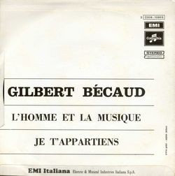 [Pochette de L’homme et la musique (Gilbert BCAUD) - verso]