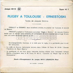 [Pochette de Rugby  Toulouse (PIROULET ET DOMINO) - verso]