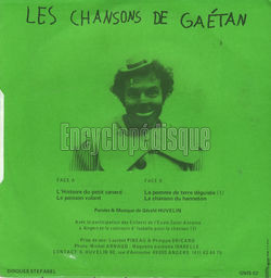 [Pochette de Les chansons de Gatan (Grald HUVELIN) - verso]