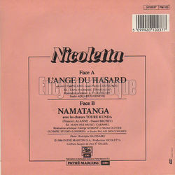 [Pochette de L’ange du hasard (NICOLETTA) - verso]