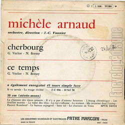 [Pochette de Cherbourg (Michle ARNAUD) - verso]