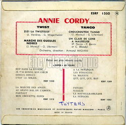 [Pochette de Zizi la twisteuse (Annie CORDY) - verso]