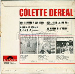 [Pochette de Les femmes  lunettes (Colette DERAL) - verso]