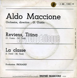 [Pochette de Reviens Titina (Aldo MACCIONE) - verso]