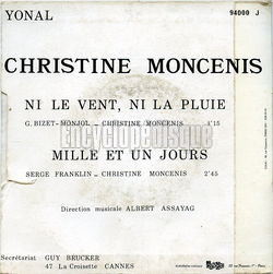 [Pochette de Ni le vent, ni la pluie (Christine MONCENIS) - verso]