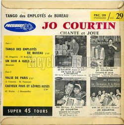 [Pochette de Tango des employs de bureau (Jo COURTIN) - verso]