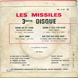 [Pochette de Quand on est jeune - 3me disque (Les MISSILES) - verso]