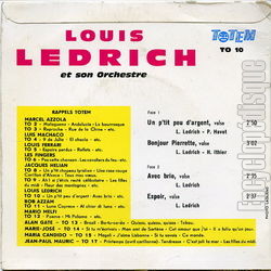 [Pochette de Un p’tit peu d’argent (Louis LEDRICH) - verso]