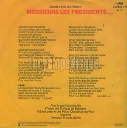 [Pochette de Messieurs les prsidents… (Les KIDDIE’S) - verso]