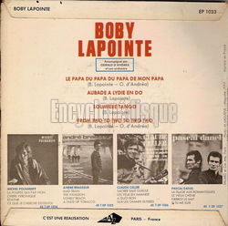 [Pochette de Le papa du papa du papa de mon papa (Boby LAPOINTE) - verso]