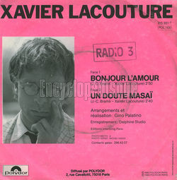 [Pochette de Bonjour l’amour (Xavier LACOUTURE) - verso]