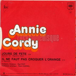 [Pochette de Jours de fte (Annie CORDY) - verso]