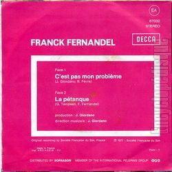 [Pochette de C’est pas mon problme (Franck FERNANDEL) - verso]