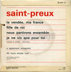 [Pochette de Nous partirons ensemble (SAINT-PREUX) - verso]