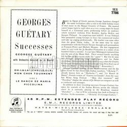 [Pochette de Successes (Georges GUTARY) - verso]