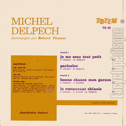 [Pochette de Je me sens tout petit (Michel DELPECH) - verso]