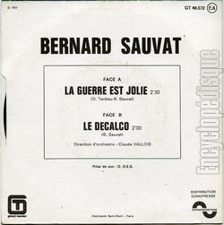 [Pochette de La guerre est jolie (Bernard SAUVAT) - verso]