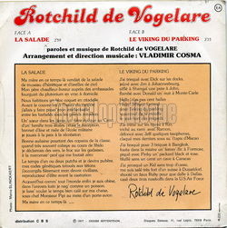 [Pochette de La salade (Rotchild de VOGELARE) - verso]