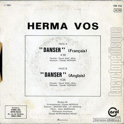 [Pochette de Danser (Herma VOS) - verso]