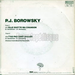 [Pochette de Elle quitte ma chanson (Paul-Jean BOROWSKY) - verso]