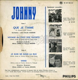 [Pochette de Que je t’aime (Johnny HALLYDAY) - verso]