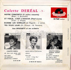 [Pochette de Notre concerto (Colette DERAL) - verso]