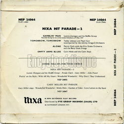 [Pochette de Nixa hit-parade n2 (COMPILATION) - verso]