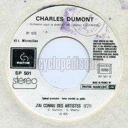 [Pochette de Elle (Charles DUMONT) - verso]