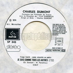 [Pochette de Je suis comme tous les autres (Charles DUMONT)]