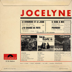 [Pochette de Le dimanche et le jeudi (JOCELYNE) - verso]