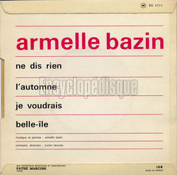 [Pochette de Ne dis rien (Armelle BAZIN) - verso]