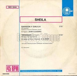 [Pochette de Sanson y Dalila (version espagnole) (SHEILA) - verso]