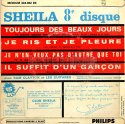 [Pochette de Toujours des beaux jours (SHEILA) - verso]