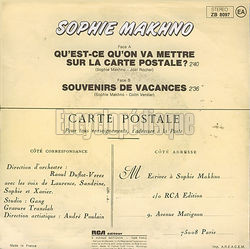 [Pochette de Qu’est-ce qu’on va mettre sur la carte postale ? (Sophie MAKHNO) - verso]