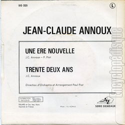 [Pochette de Une re nouvelle (Jean-Claude ANNOUX) - verso]