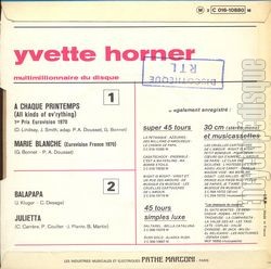 [Pochette de  chaque printemps (Yvette HORNER) - verso]