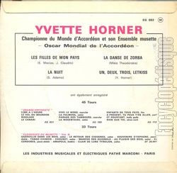 [Pochette de Les filles de mon pays (Yvette HORNER) - verso]