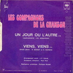 [Pochette de Un jour ou l’autre (Les COMPAGNONS DE LA CHANSON) - verso]