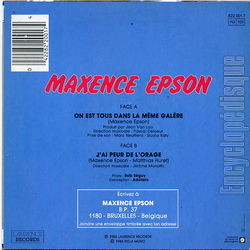 [Pochette de On est tous dans la mme galre (Maxence EPSON) - verso]