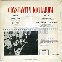 [Pochette de Samedi soir (Constantin KOTLAROW) - verso]