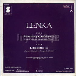 [Pochette de Je voudrais que tu m’aimes (LENKA) - verso]