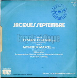 [Pochette de L’enfant et la mer (Jacques SEPTEMBRE) - verso]