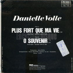 [Pochette de Plus fort que ma vie (Danielle VOLLE) - verso]